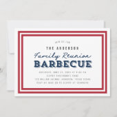 Wiedersehen Barbecue der Familie Red White und Blu Einladung (Vorderseite)