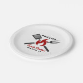 Wiedersehen Barbeque-Cookout Pappteller (Schrägansicht)