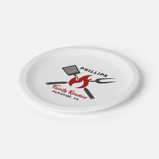 Wiedersehen Barbeque-Cookout Pappteller (Schrägansicht)