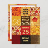 Wiedersehen Bauernhaus Herbstpatchwork-Quilt Einladungspostkarte (Vorne/Hinten)