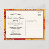 Wiedersehen Bauernhaus Herbstpatchwork-Quilt Einladungspostkarte (Rückseite)