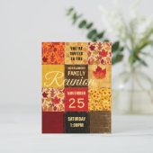 Wiedersehen Bauernhaus Herbstpatchwork-Quilt Einladungspostkarte (Stehend Vorderseite)