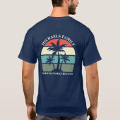 Wiedersehen Beach Palm Tree Sunset Pocket Name T-Shirt (Rückseite)