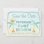 Wiedersehen Beach Palm Trees Tropical Script Save The Date (Vorderseite)