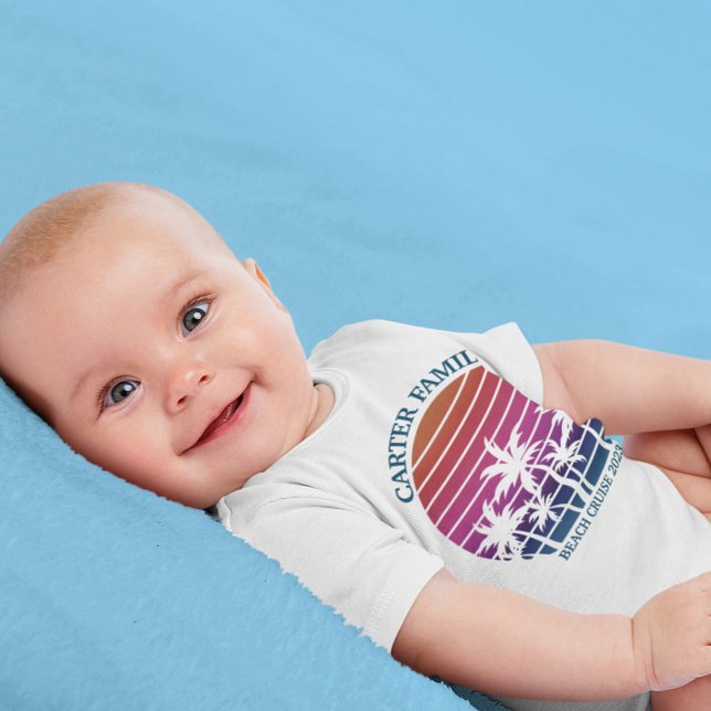 Wiedersehen Beach Vacation Palm Tree Custom Baby Strampler (Von Creator hochgeladen)