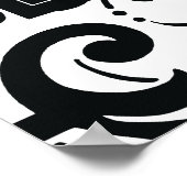 Wiedersehen Begrüßungszeichen Damask Poster (Ecke)