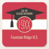 Wiedersehen! Benutzerdefinierte Wiedersehen-Unters Rechteckiger Pappuntersetzer (Vorderseite)