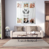 Wiedersehen benutzerdefiniertes Foto-Collage-Monog Wandteppich