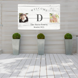 Wiedersehen-benutzerdefiniertes Foto-Monogramm-Beg Banner