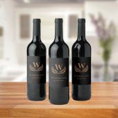 Wiedersehen benutzerdefiniertes Schwarzgold Weinetikett