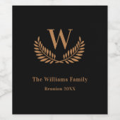 Wiedersehen benutzerdefiniertes Schwarzgold Weinetikett (Einzelnes Label)