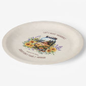 Wiedersehen Birthday Forest Cabin Pappteller (Schrägansicht)