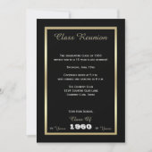 Wiedersehen Black und Gold in der High School Einladung (Vorderseite)