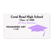 Wiedersehen Black Violet Paper Name Tag (Vorne)