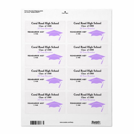 Wiedersehen Black Violet Paper Name Tag (Vorne)