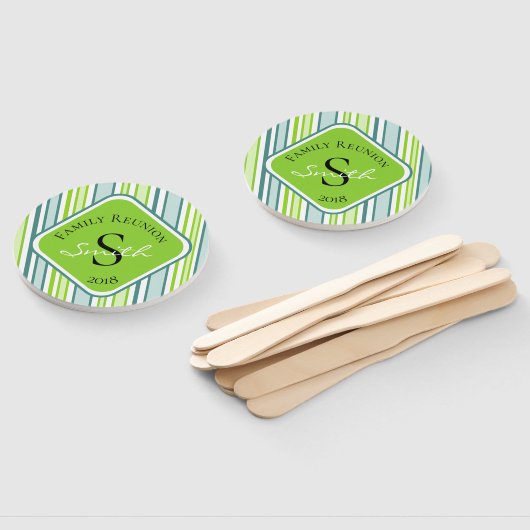 Wiedersehen Blau- und Grünstreifen Fächer (Non-assembled)