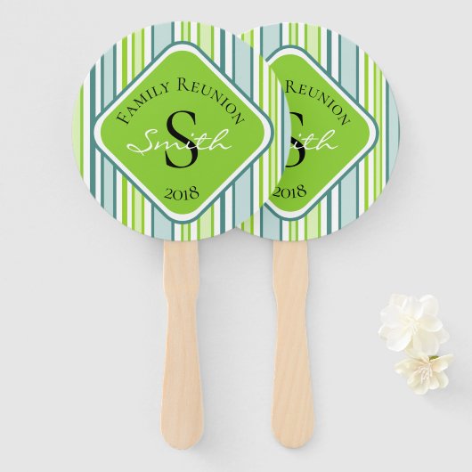 Wiedersehen Blau- und Grünstreifen Fächer (Vorne und Hinten)