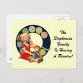 Wiedersehen Bleibe-In-Touch der Retro-Postkartenfa Ankündigungspostkarte (Vorne/Hinten)