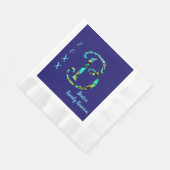 Wiedersehen Blue Krawatte-Farbstoff B Monogramm-An Serviette (Ecke)