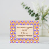 Wiedersehen Blue Polka Dot Pattern Ankündigung Postkarte (Stehend Vorderseite)
