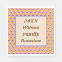 Wiedersehen Blue und Peach Pattern Polka Dots Serviette