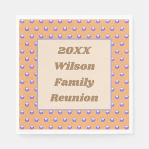 Wiedersehen Blue und Peach Pattern Polka Dots Serviette