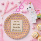 Wiedersehen Blue und Peach Polka Dot Muster Pappteller (Party)