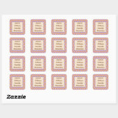 Wiedersehen Blue und Peach Polka Dot Muster Quadratischer Aufkleber (Blatt)