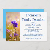 Wiedersehen Blue-Wildblumen Einladung (Vorne/Hinten)