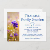 Wiedersehen Blue-Wildblumen Einladungspostkarte (Vorne/Hinten)