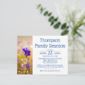 Wiedersehen Blue-Wildblumen Einladungspostkarte (Stehend Vorderseite)