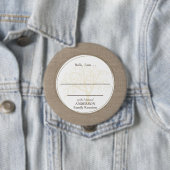 Wiedersehen Brown Burlap Hello Button (Beispiel)