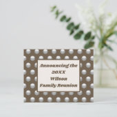Wiedersehen Brown Silver Polka Dot Ankündigung Postkarte (Stehend Vorderseite)