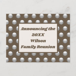 Wiedersehen Brown Silver Polka Dot Ankündigung Postkarte