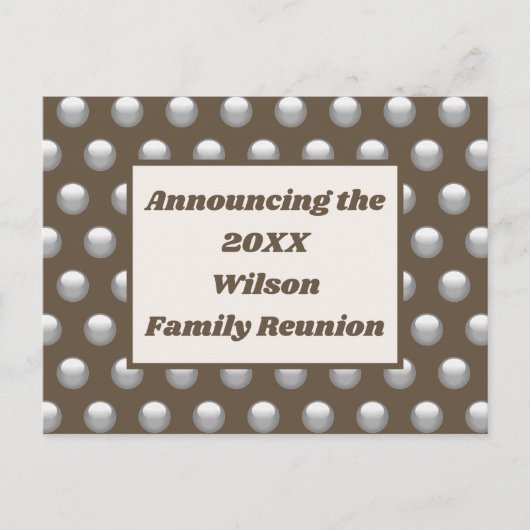 Wiedersehen Brown Silver Polka Dot Ankündigung Postkarte (Vorderseite)
