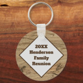 Wiedersehen Brown Wood Grain Foto Keepake Schlüsselanhänger (Vorderseite)