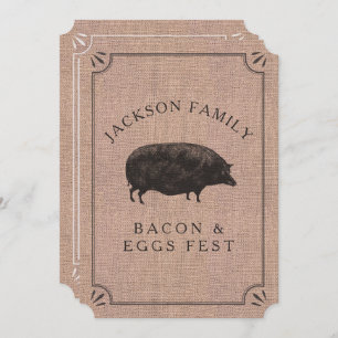 Wiedersehen Brunch Rustisches Vintages Schweinefle Einladung