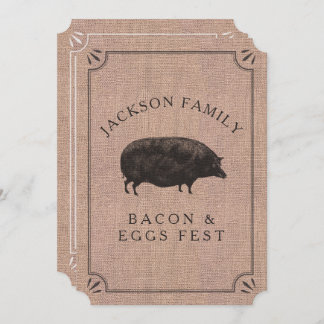 Wiedersehen Brunch Rustisches Vintages Schweinefle Einladung