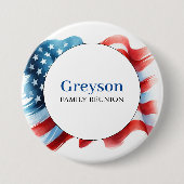 Wiedersehen-Buttons für die Familie Rot Weiß und B Button (Vorderseite)