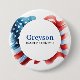 Wiedersehen-Buttons für die Familie Rot Weiß und B Button