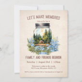 Wiedersehen Cabin Family im Wald Einladung (Vorderseite)