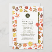 Wiedersehen Camping Picknick Herbstmonogramm Einladung (Vorderseite)