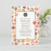 Wiedersehen Camping Picknick Herbstmonogramm Einladung (Stehend Vorderseite)