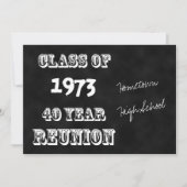 Wiedersehen-Chalkboard der 40. Klasse Einladung (Vorderseite)
