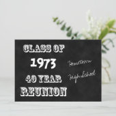Wiedersehen-Chalkboard der 40. Klasse Einladung (Stehend Vorderseite)