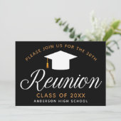 Wiedersehen Chic Gold Black Custom Party Einladung (Stehend Vorderseite)