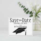 Wiedersehen Class Save the Date Black Graduation C Postkarte (Stehend Vorderseite)