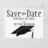 Wiedersehen Class Save the Date Black Graduation C Postkarte (Vorderseite)