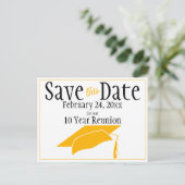 Wiedersehen Class Save the Date Orange Graduation Postkarte (Stehend Vorderseite)