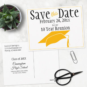 Wiedersehen Class Save the Date Orange Graduation  Postkarte
